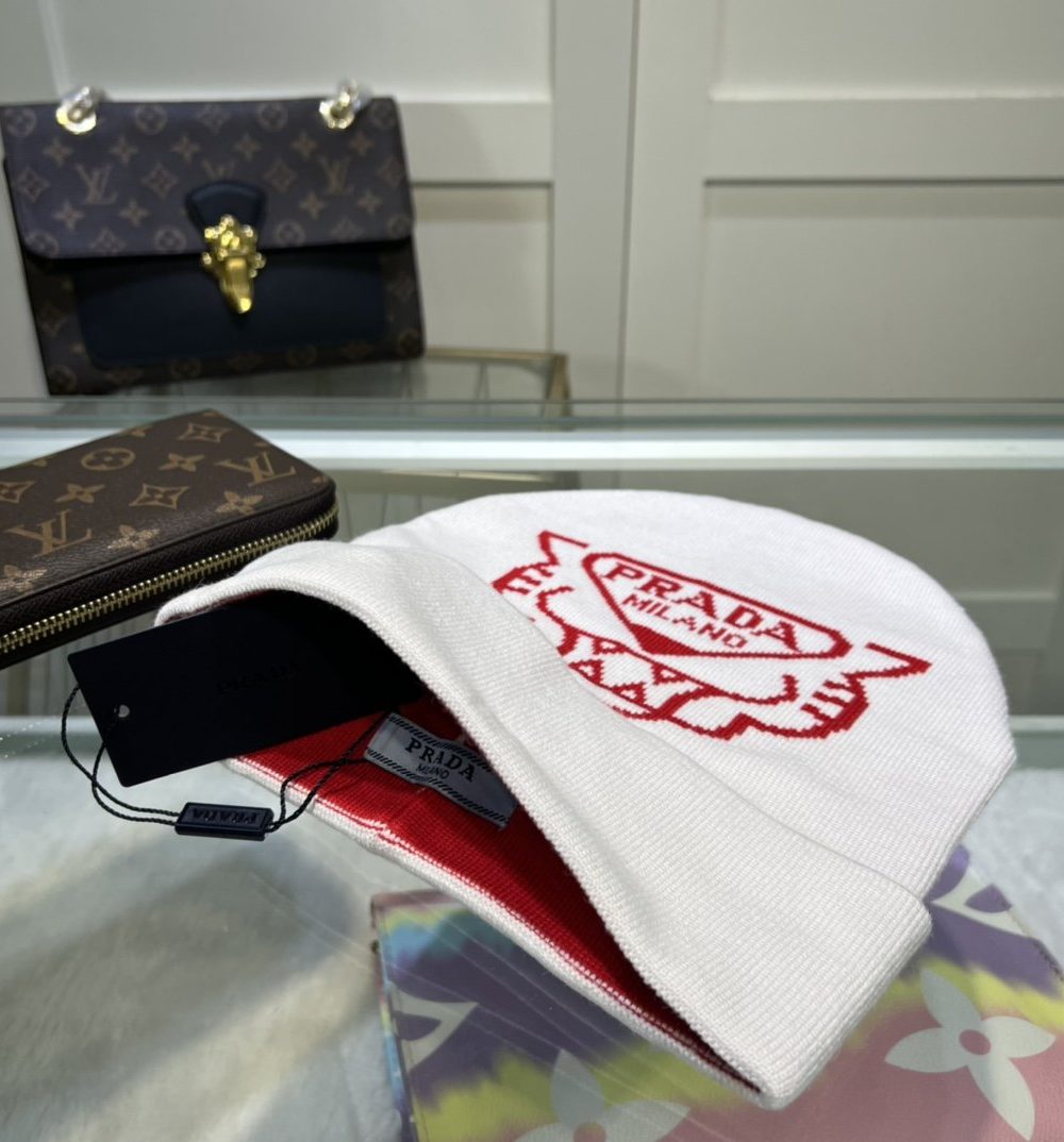 Prada Beanie In White