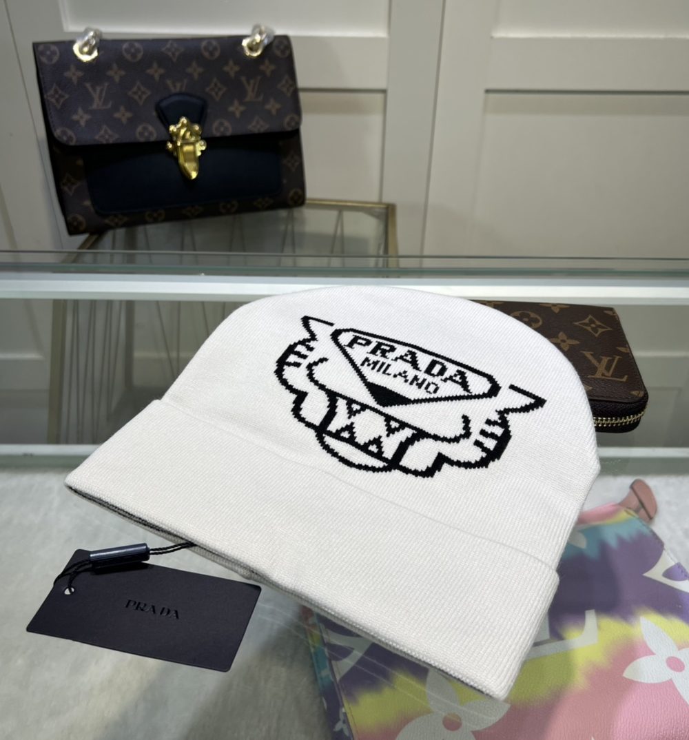 Prada Beanie In White