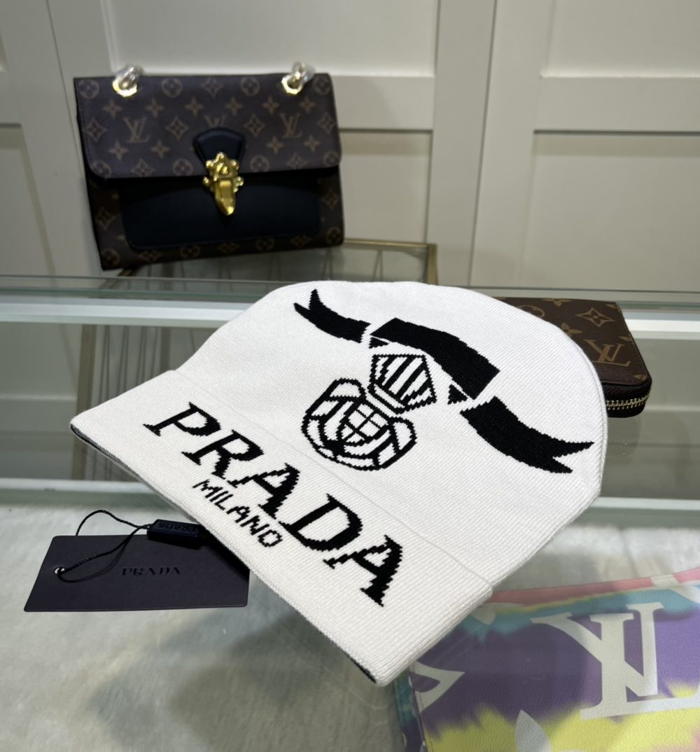 Prada Beanie In White