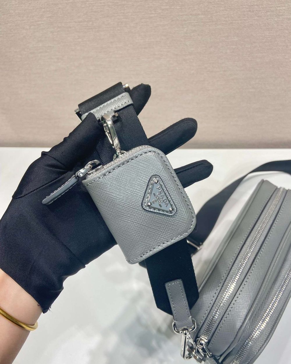 Prada Brique Saffiano Bag Grey For Women 7.9in/20m