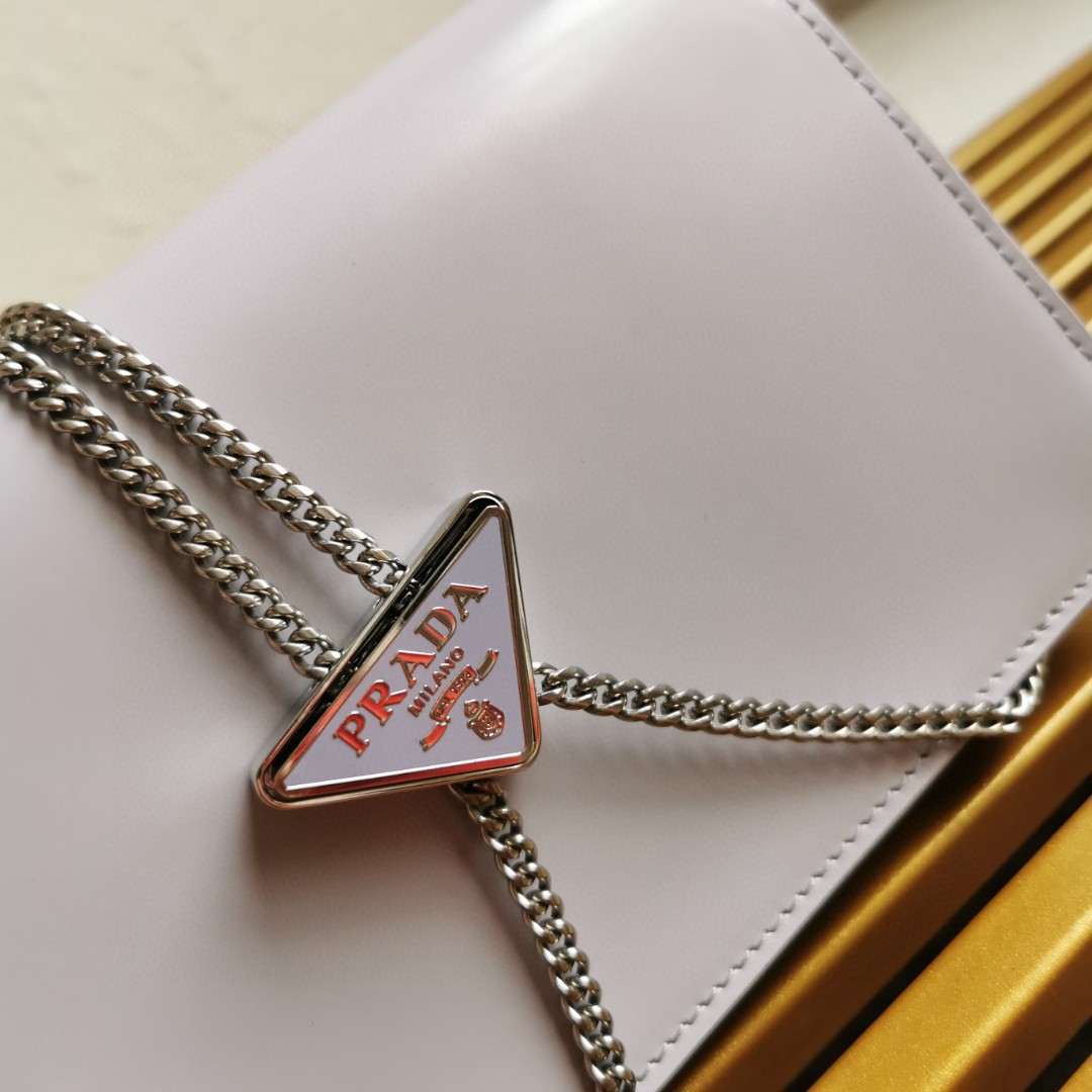 Prada Brushed Shoulder Bag Grey For Women, Women's Bags 6.7in/17cm - Image 2