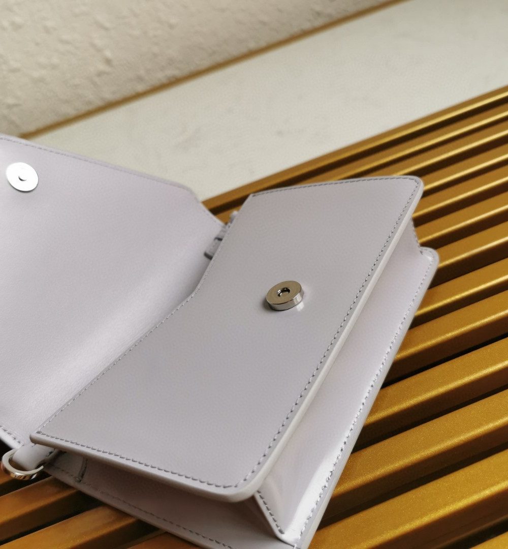 Prada Brushed Shoulder Bag Grey For Women, Women's Bags 6.7in/17cm