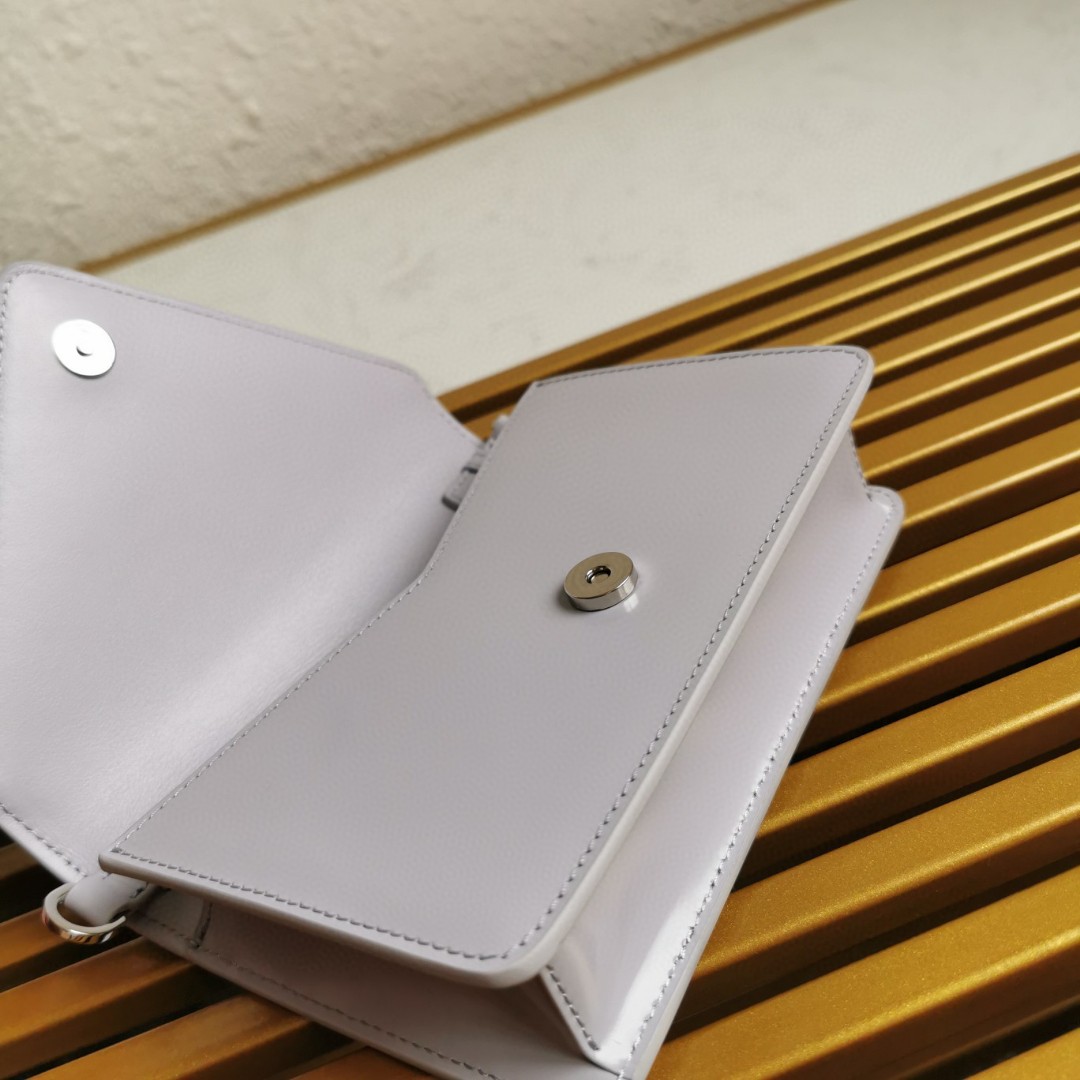 Prada Brushed Shoulder Bag Grey For Women, Women's Bags 6.7in/17cm - Image 4