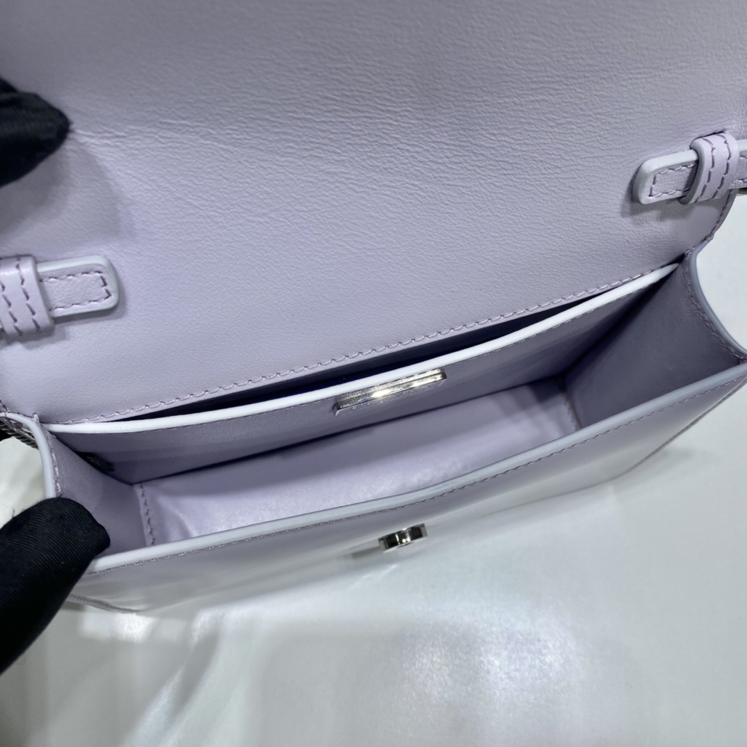 Prada Brushed Shoulder Bag Light Blue For Women, Women's Bags 6.7in/17cm - Image 4