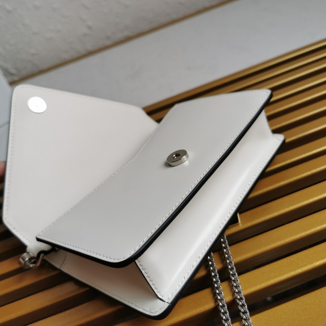 Prada Brushed Shoulder Bag White For Women, Women's Bags 6.7in/17cm - Image 8