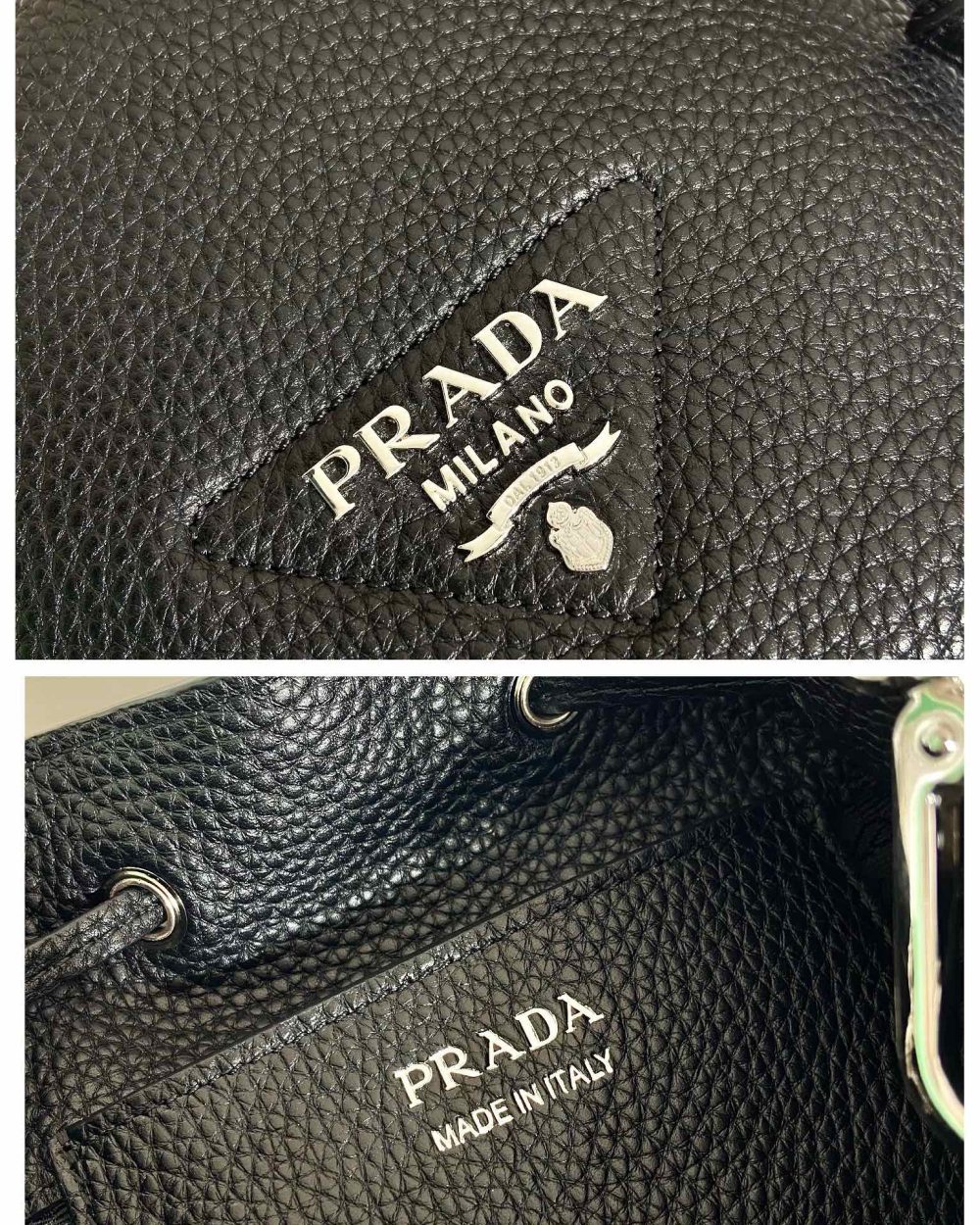 Prada Bucket Bag Black For Women, Women's Bags 9.8in/25cm 1BE060_2DKV_F0002_V_3OO