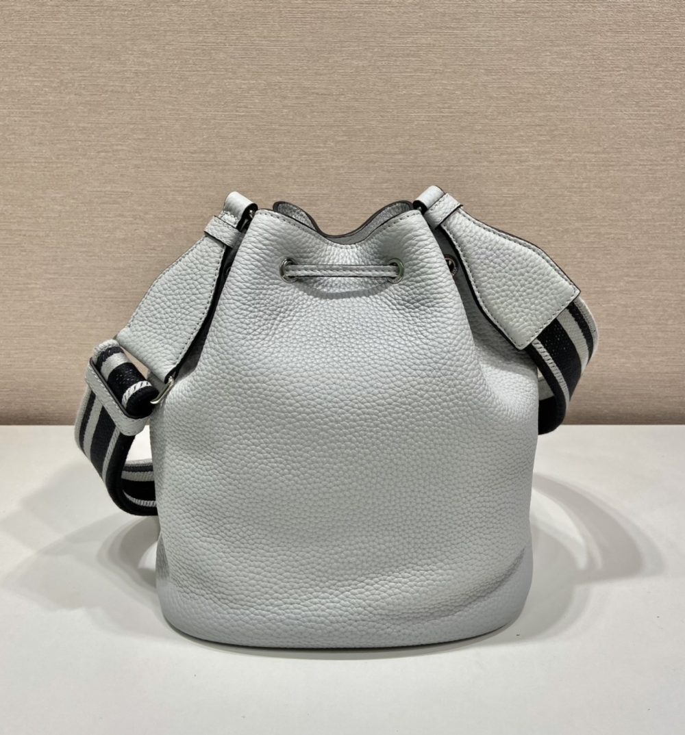 Prada Bucket Bag Grey For Women, Women's Bags 9.8in/25cm