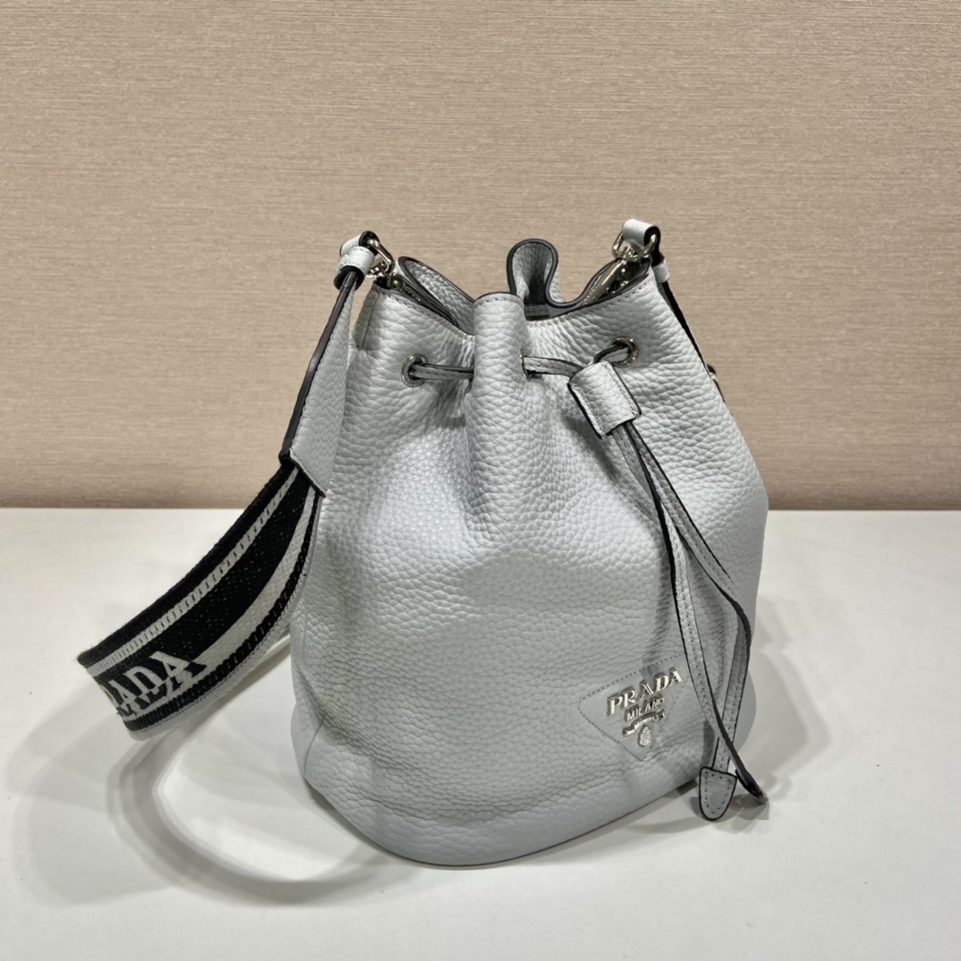 Prada Bucket Bag Grey For Women, Women's Bags 9.8in/25cm - Image 6