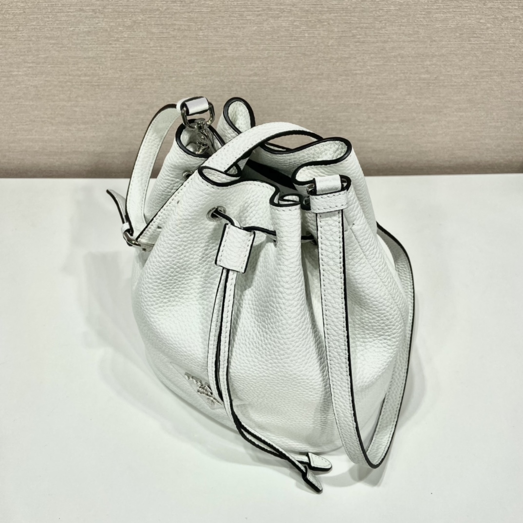 Prada Bucket Bag White For Women, Women's Bags 9.8in/25cm 1BE060_2DKV_F0009_V_3OO - Image 5