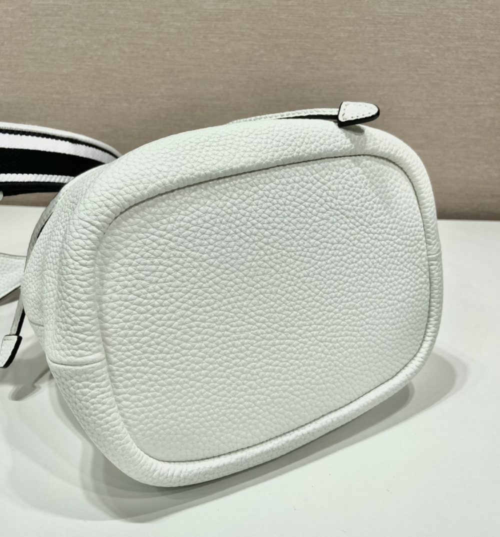 Prada Bucket Bag White For Women, Women's Bags 9.8in/25cm 1BE060_2DKV_F0009_V_3OO