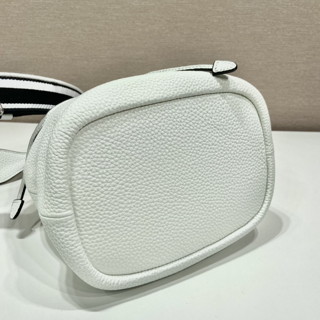 Prada Bucket Bag White For Women, Women's Bags 9.8in/25cm 1BE060_2DKV_F0009_V_3OO - Image 3