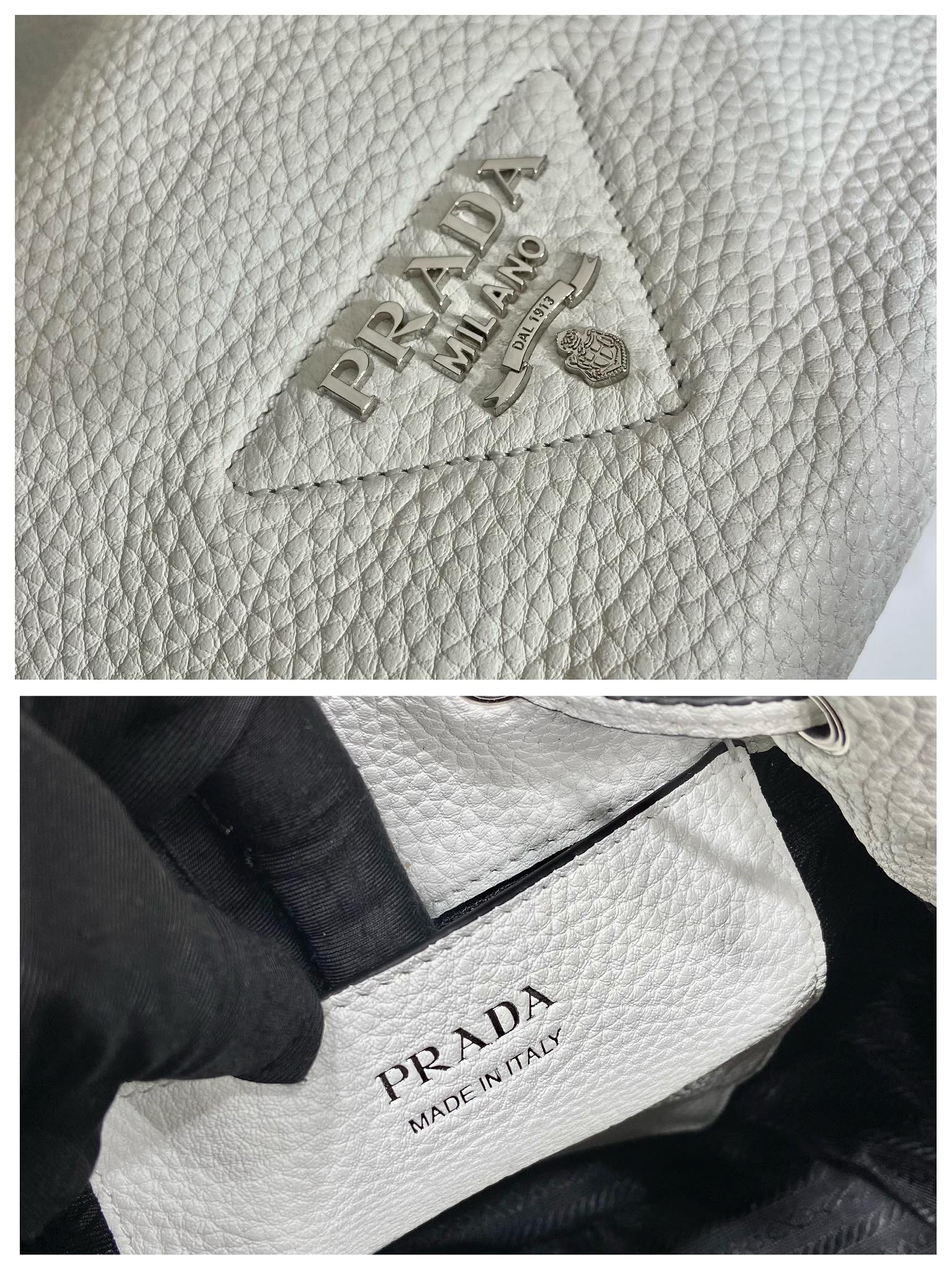 Prada Bucket Bag White For Women, Women's Bags 9.8in/25cm 1BE060_2DKV_F0009_V_3OO - Image 6