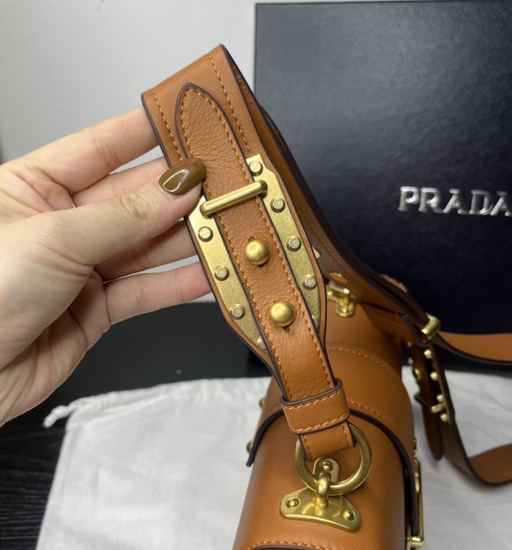 Prada Cahier Bag Brown For Women, Women's Bags 7.9in/20cm 1BD045_2AIX_F0046_V_XCH