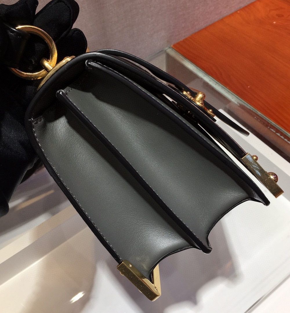 Prada Cahier Bag Grey For Women, Women's Bags 7.9in/20cm