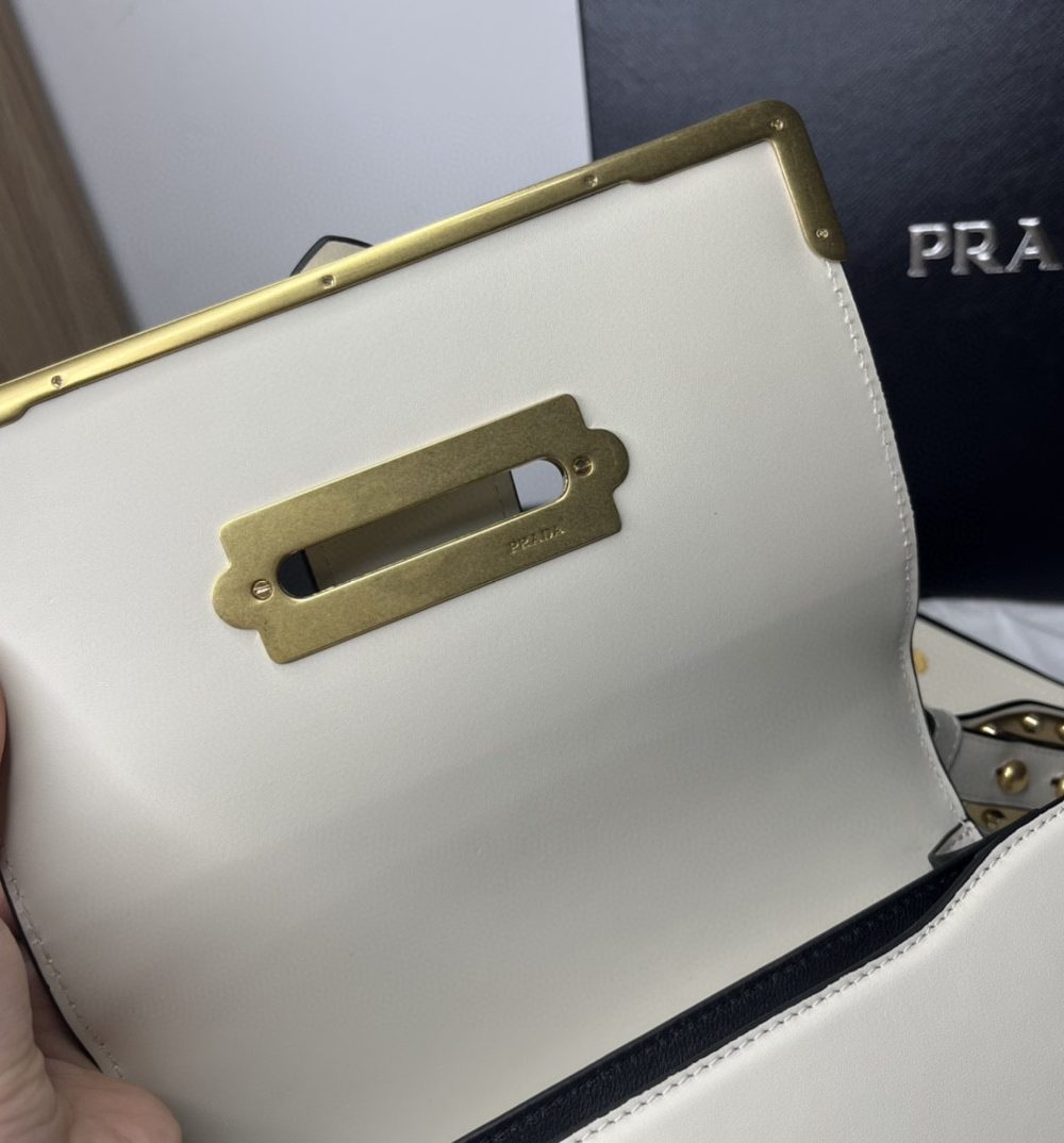Prada Cahier Bag White For Women, Women's Bags 7.9in/20cm 1BD045_2AIX_F0009_V_XCH