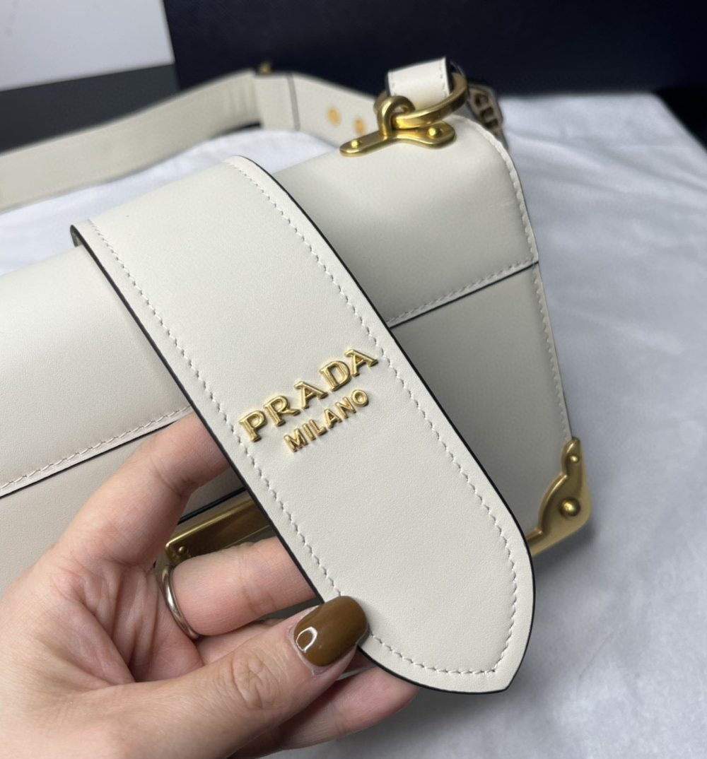 Prada Cahier Bag White For Women, Women's Bags 7.9in/20cm 1BD045_2AIX_F0009_V_XCH