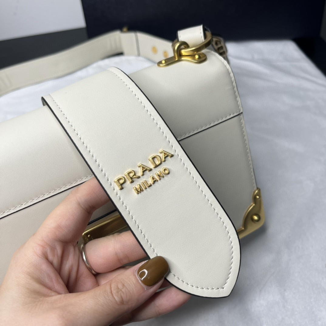 Prada Cahier Bag White For Women, Women's Bags 7.9in/20cm 1BD045_2AIX_F0009_V_XCH - Image 7
