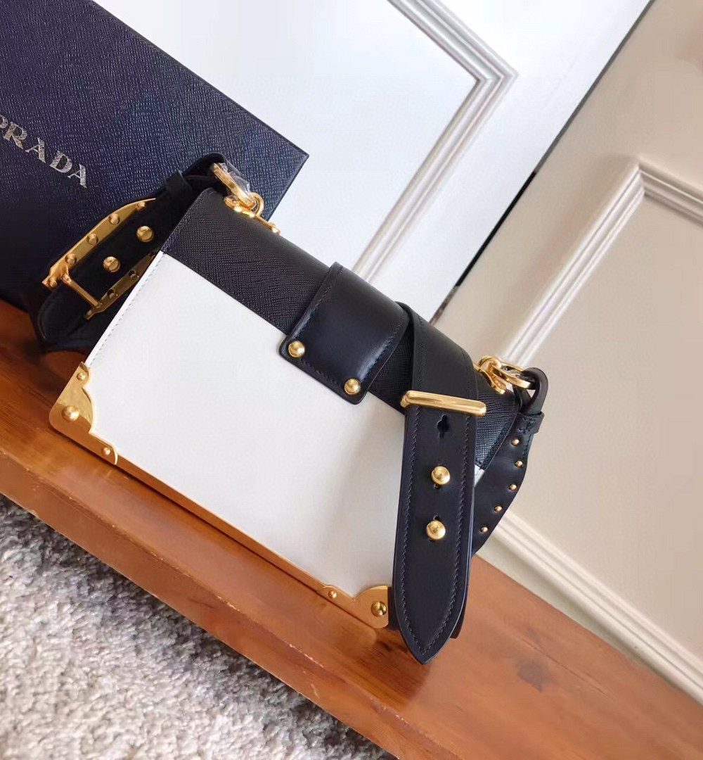 Prada Cahier Bag White For Women, Women's Bags 7.9in/20cm