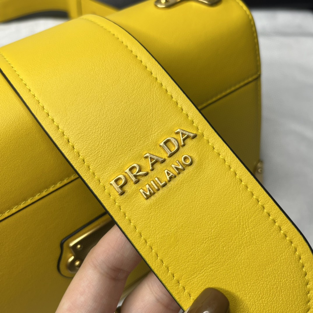 Prada Cahier Bag Yellow For Women, Women's Bags 7.9in/20cm 1BD045_2AIX_F0377_V_XCH - Image 4