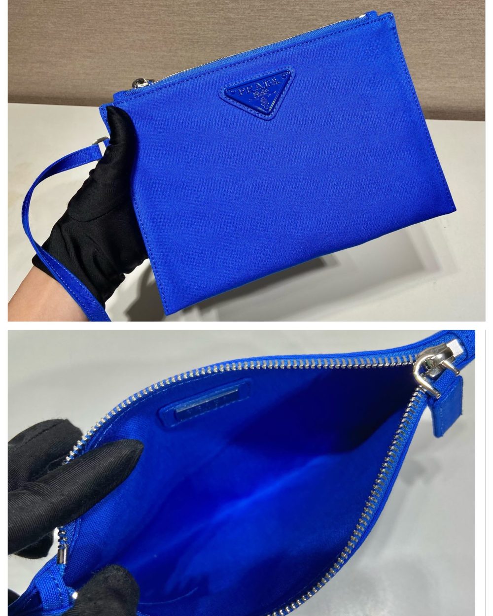 Prada Canvas Hobo Bag Blue For Women, Women's Bags 25.6in/65cm 2VY005_010_F0215_V_OLO