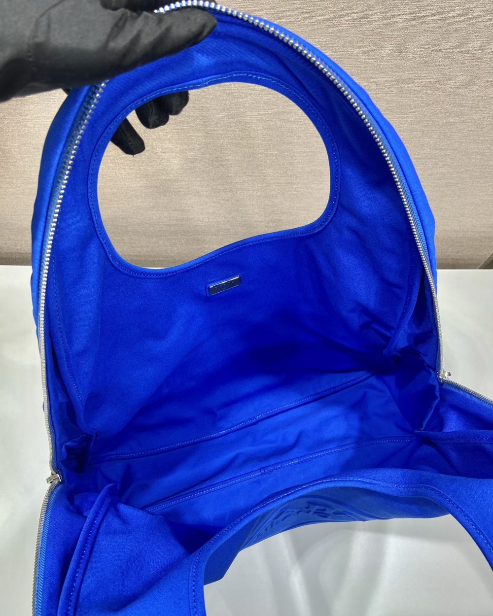 Prada Canvas Hobo Bag Blue For Women, Women's Bags 25.6in/65cm 2VY005_010_F0215_V_OLO