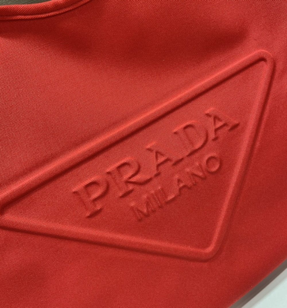 Prada Canvas Hobo Bag Red For Women, Women's Bags 25.6in/65cm