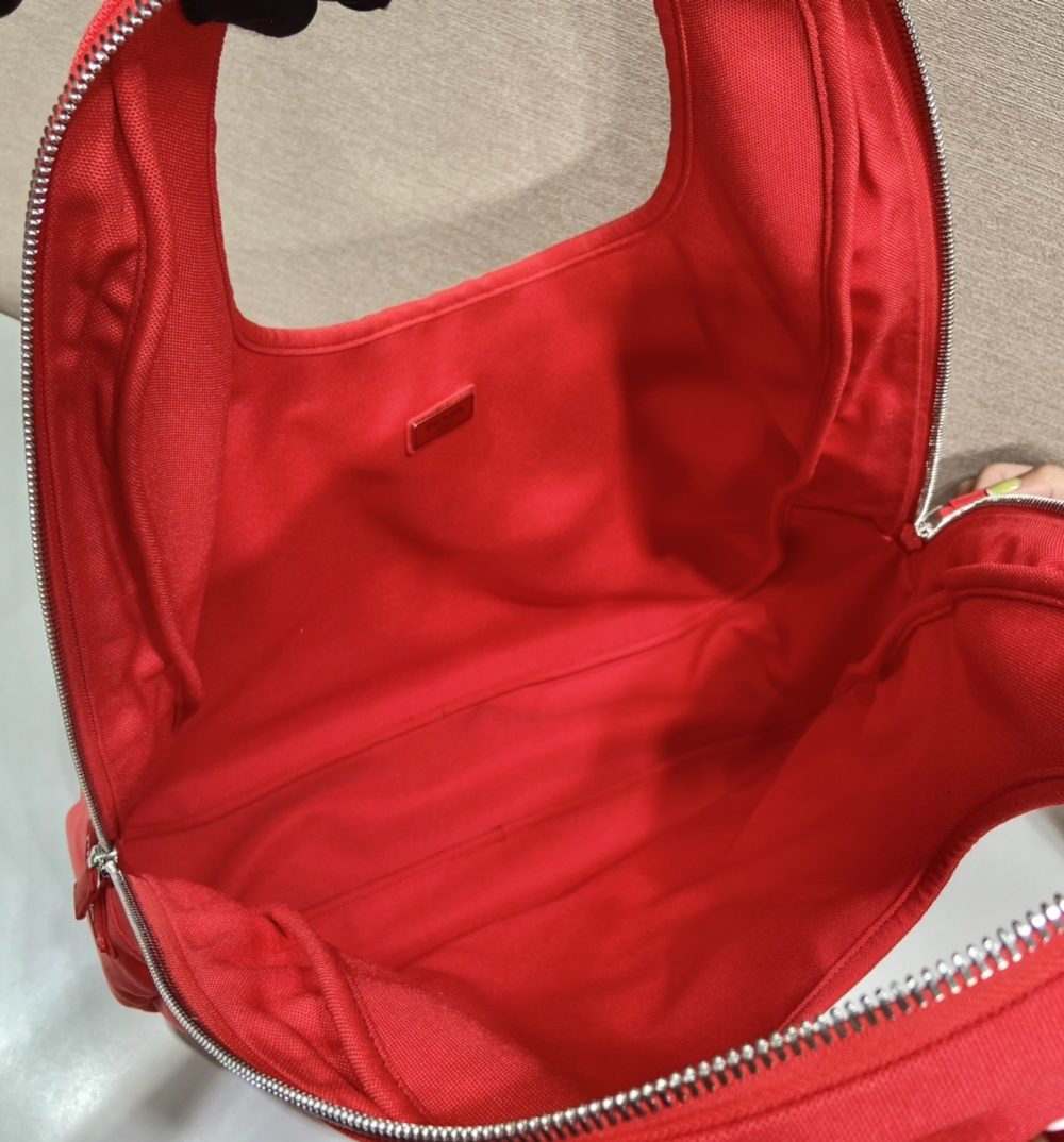 Prada Canvas Hobo Bag Red For Women, Women's Bags 25.6in/65cm