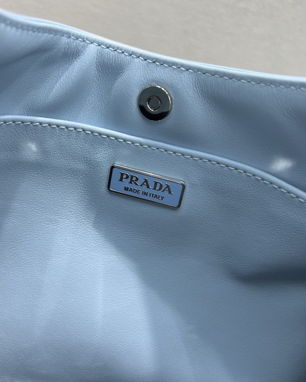 Prada Cleo Brushed Shoulder Bag Blue For Women, Women's Bags 9in/23cm