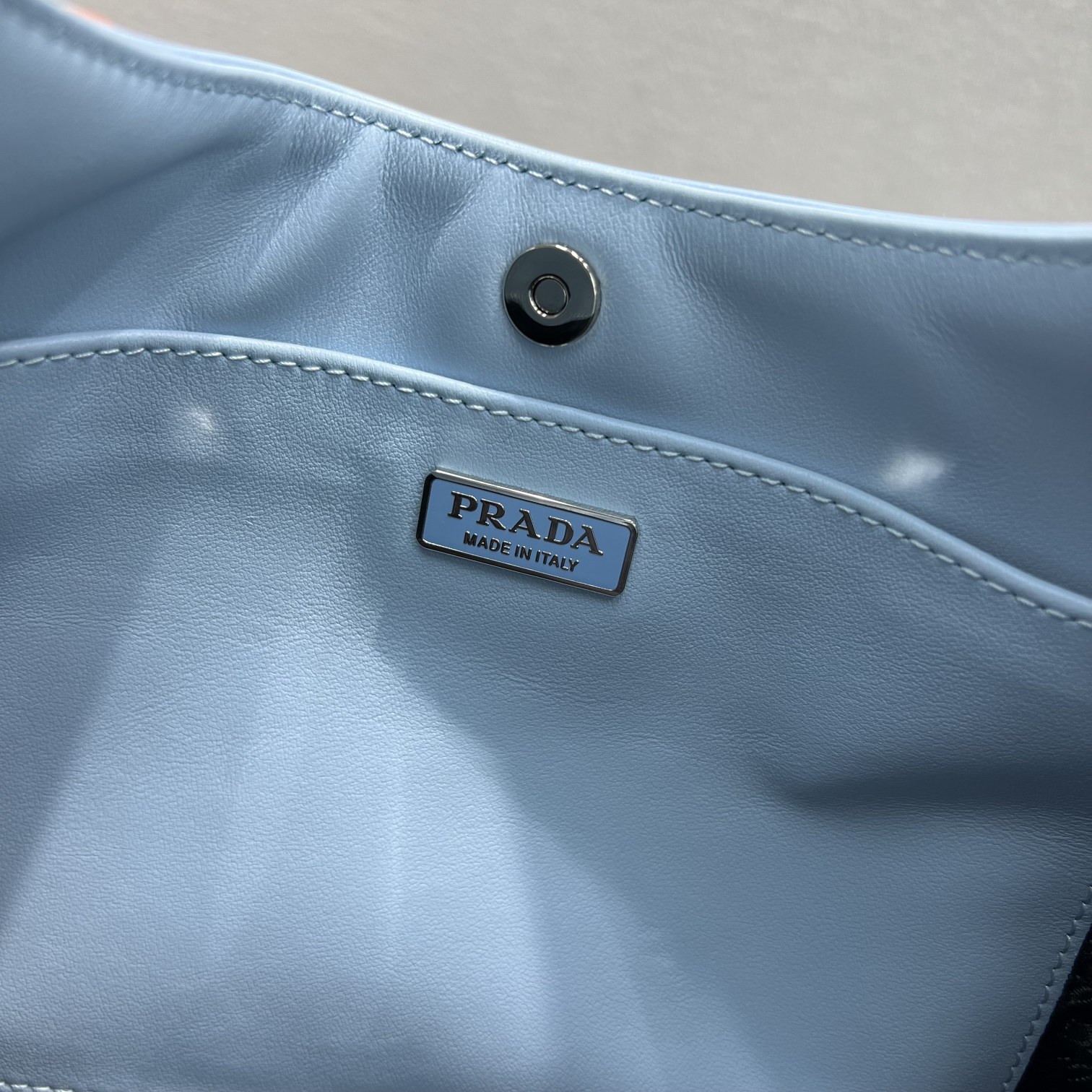 Prada Cleo Brushed Shoulder Bag Blue For Women, Women's Bags 9in/23cm - Image 4