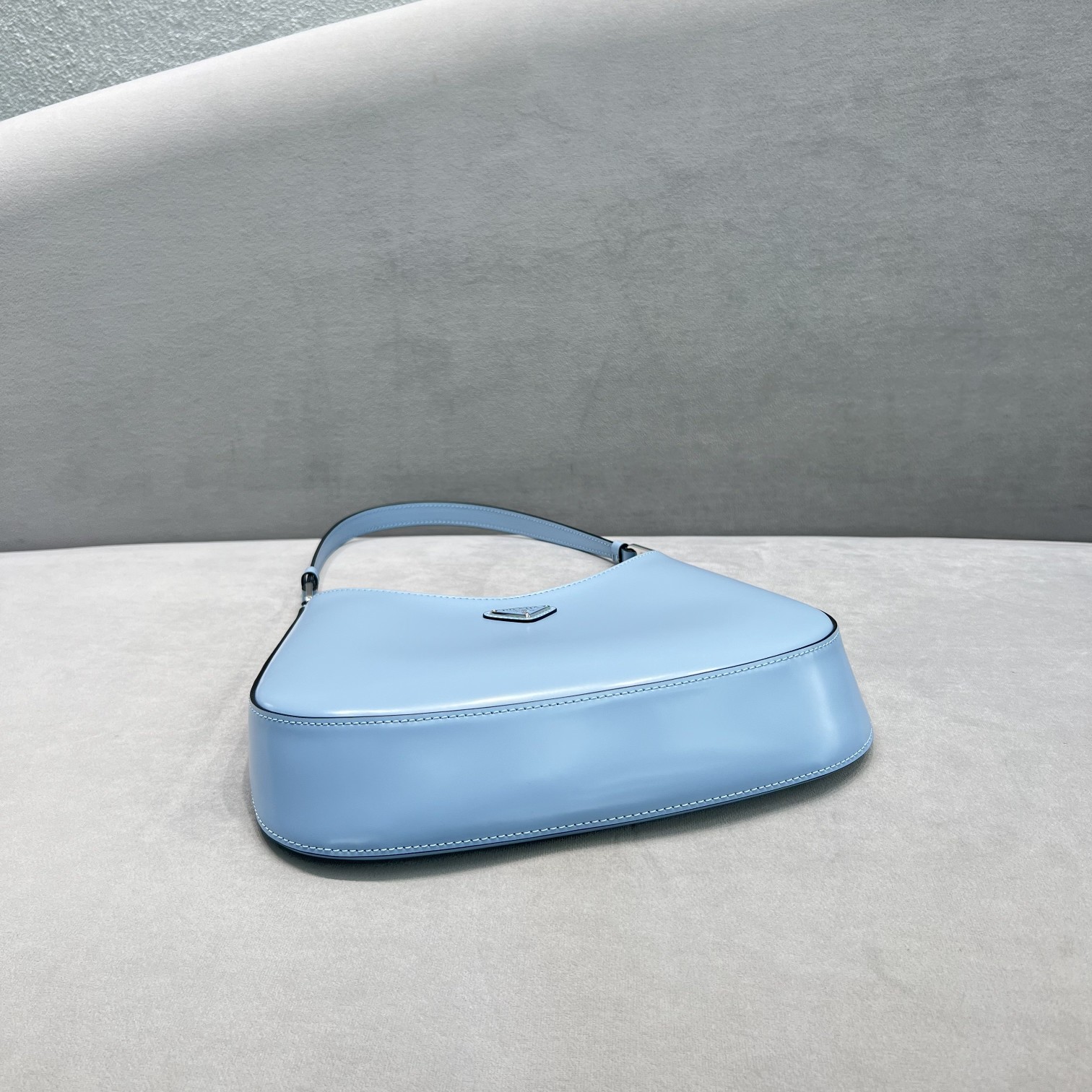 Prada Cleo Brushed Shoulder Bag Blue For Women, Women's Bags 9in/23cm - Image 6