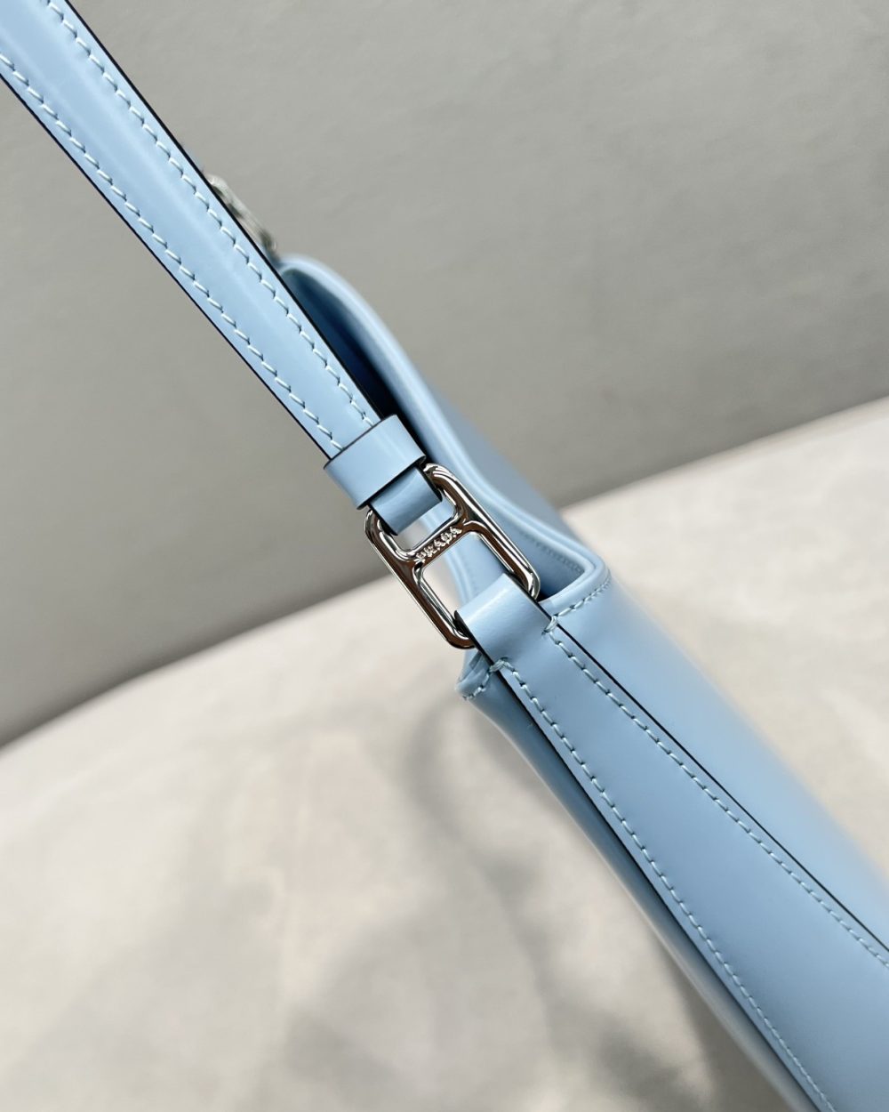 Prada Cleo Brushed Shoulder Bag Blue For Women, Women's Bags 9in/23cm