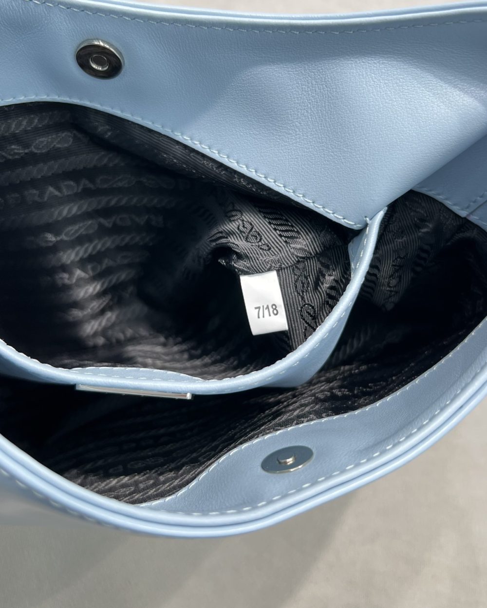 Prada Cleo Brushed Shoulder Bag Blue For Women, Women's Bags 9in/23cm