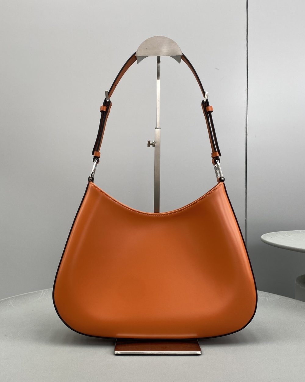 Prada Cleo Brushed Shoulder Bag Orange For Women, Women's Bags 11.8in/30cm