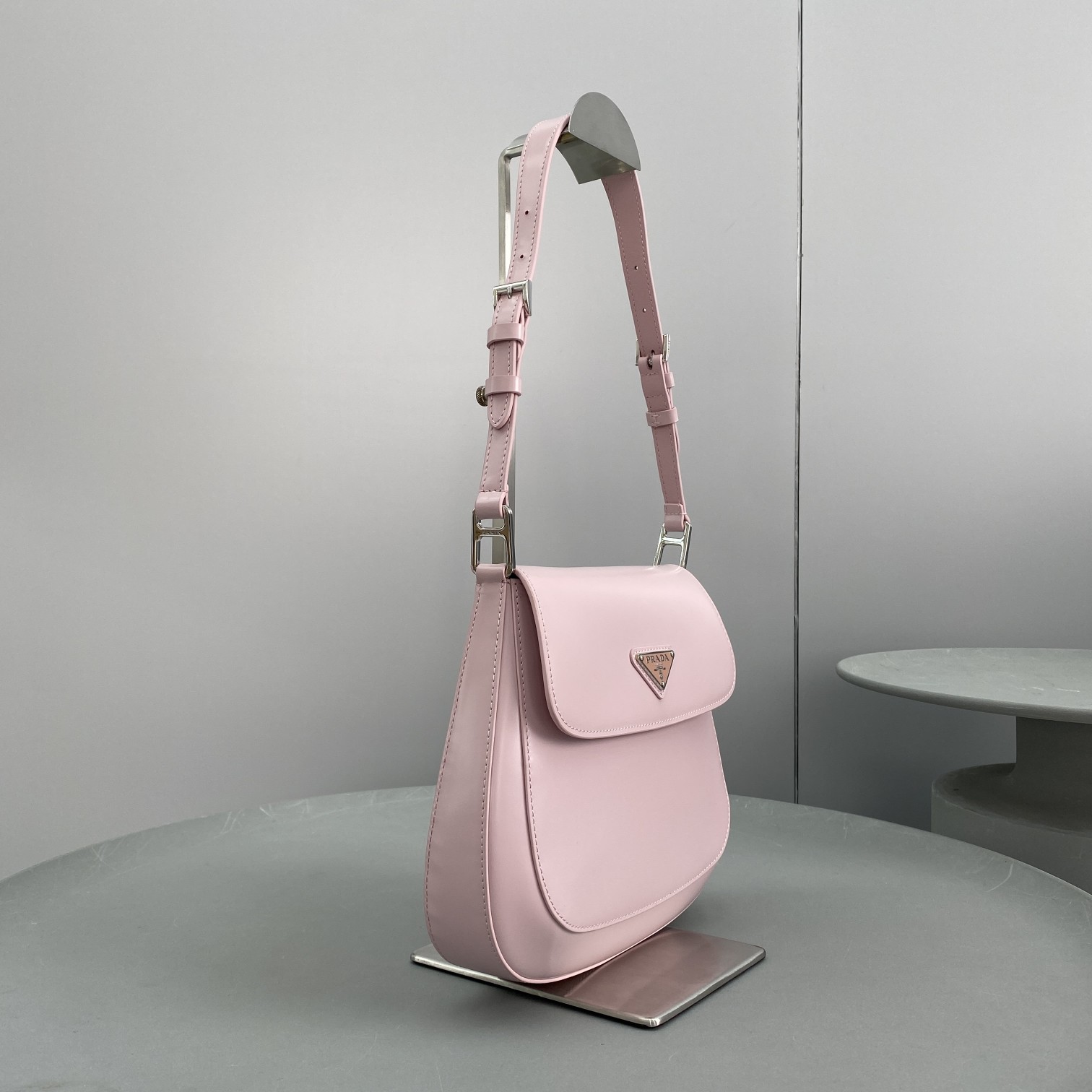 Prada Cleo Brushed Shoulder Bag With Flap Pink For Women, Women's Bags 9in/23cm - Image 2
