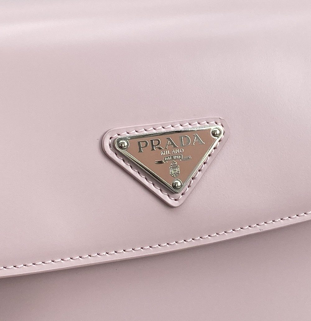 Prada Cleo Brushed Shoulder Bag With Flap Pink For Women, Women's Bags 9in/23cm