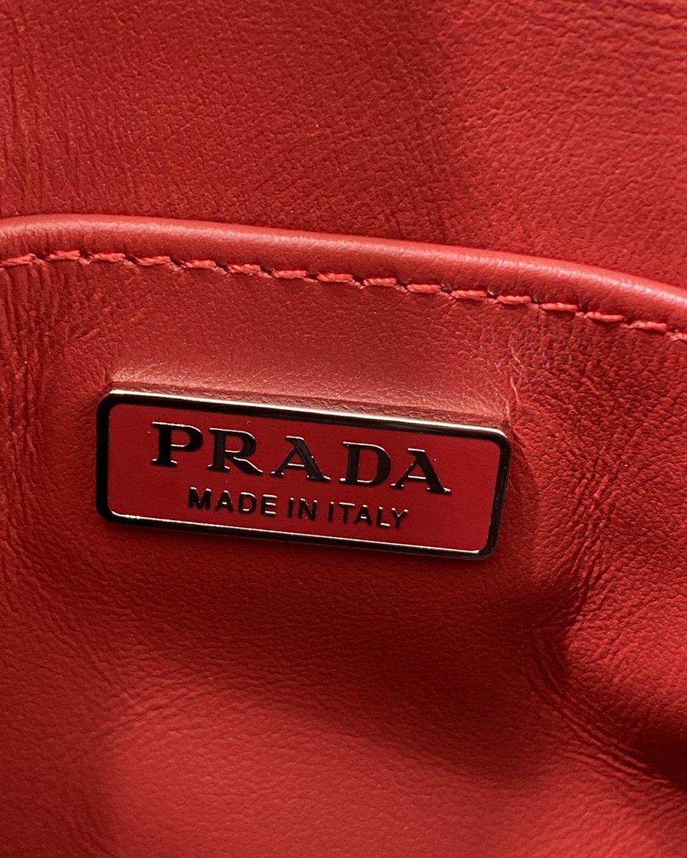 Prada Cleo Brushed Shoulder Bag With Flap Red For Women, Women's Bags 8.6in/22cm 1BD311_ZO6_F02SB_V_OOO