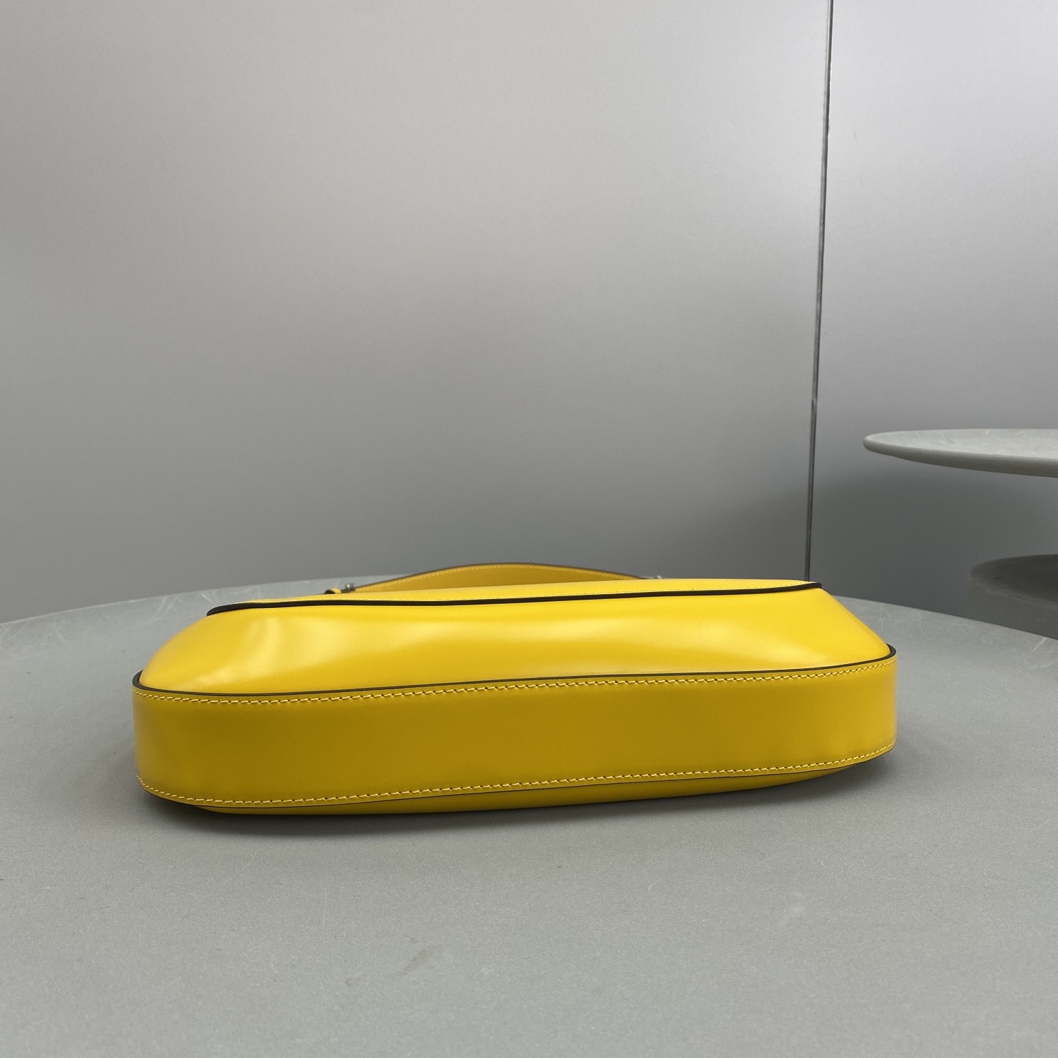 Prada Cleo Brushed Shoulder Bag Yellow For Women, Women's Bags 11.8in/30cm - Image 4