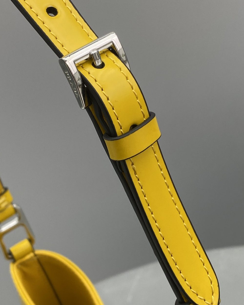 Prada Cleo Brushed Shoulder Bag Yellow For Women, Women's Bags 11.8in/30cm