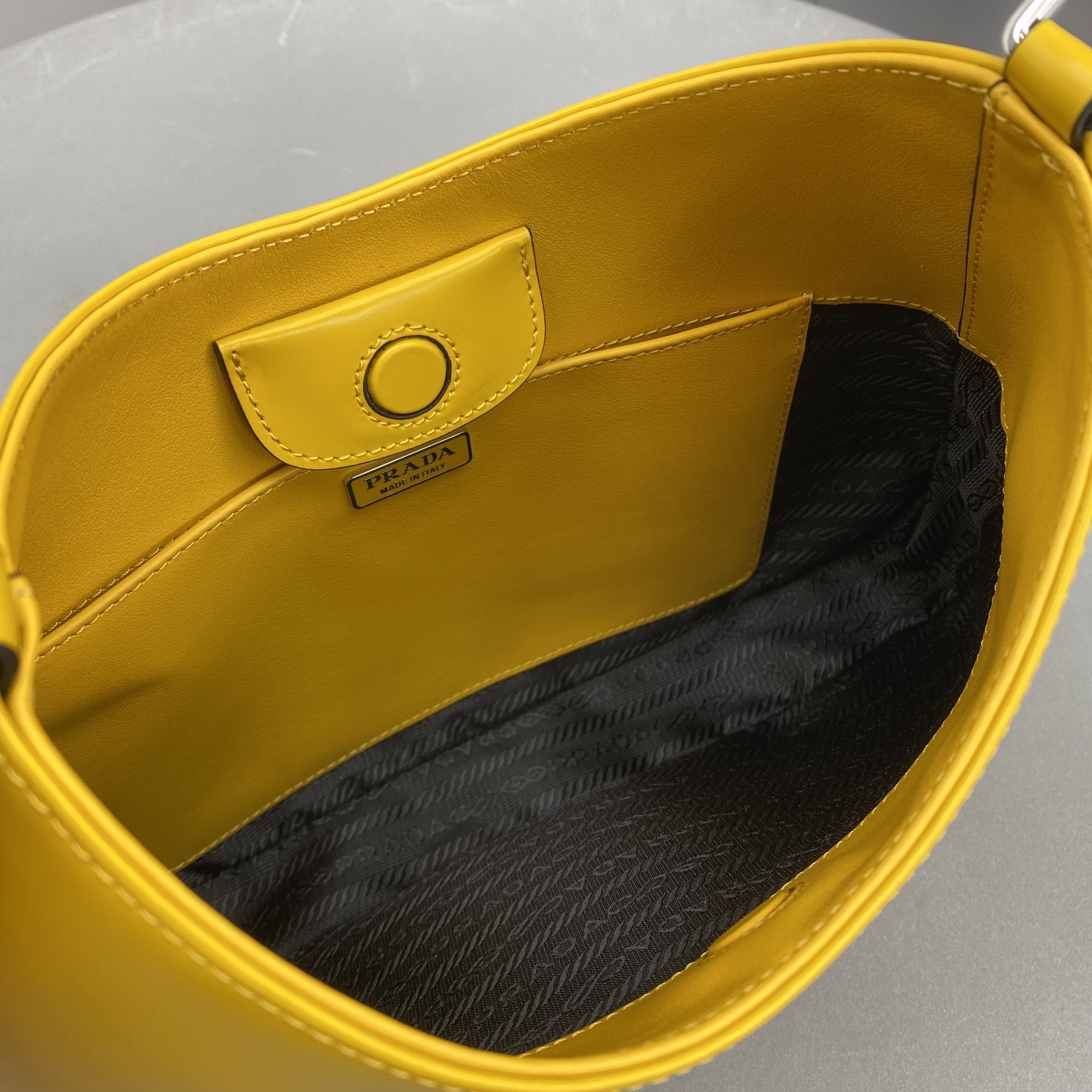 Prada Cleo Brushed Shoulder Bag Yellow For Women, Women's Bags 11.8in/30cm - Image 10