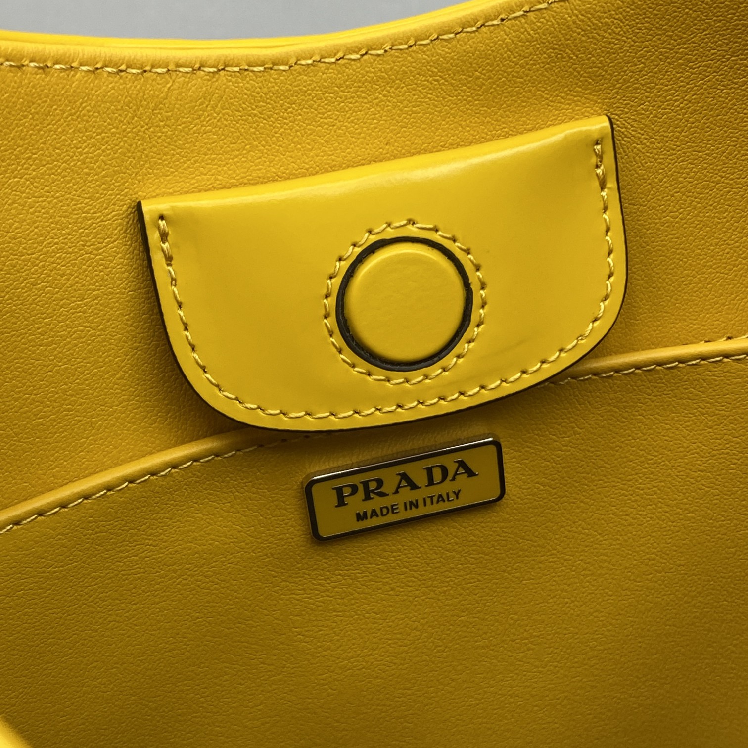 Prada Cleo Brushed Shoulder Bag Yellow For Women, Women's Bags 11.8in/30cm - Image 3