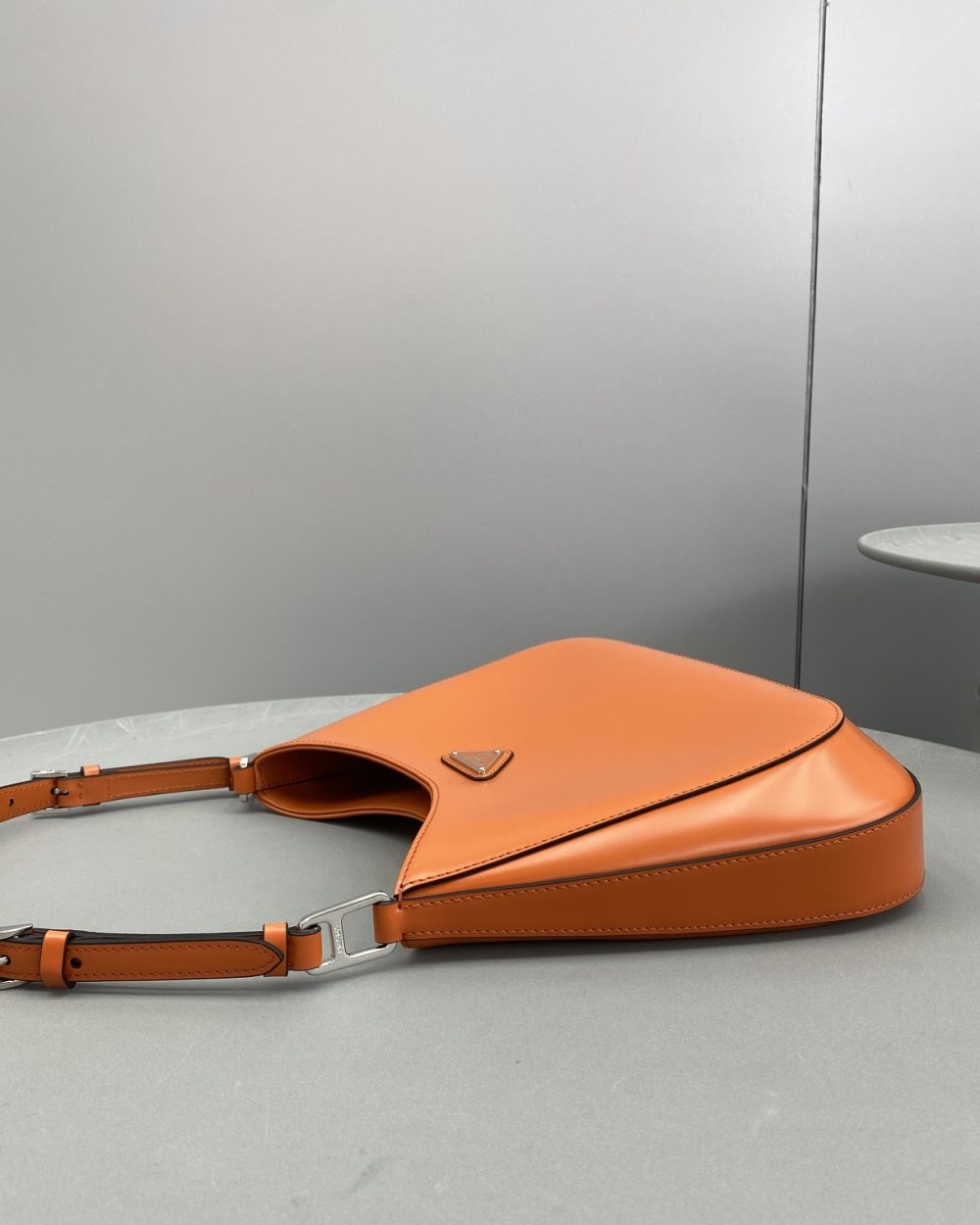 Prada Cleo Brushed Shoulder Bag Yellow For Women, Women's Bags 11.8in/30cm