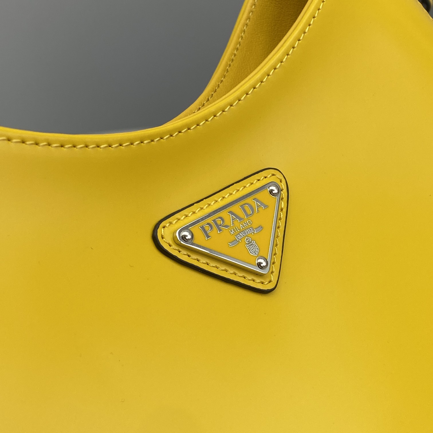 Prada Cleo Brushed Shoulder Bag Yellow For Women, Women's Bags 11.8in/30cm - Image 5