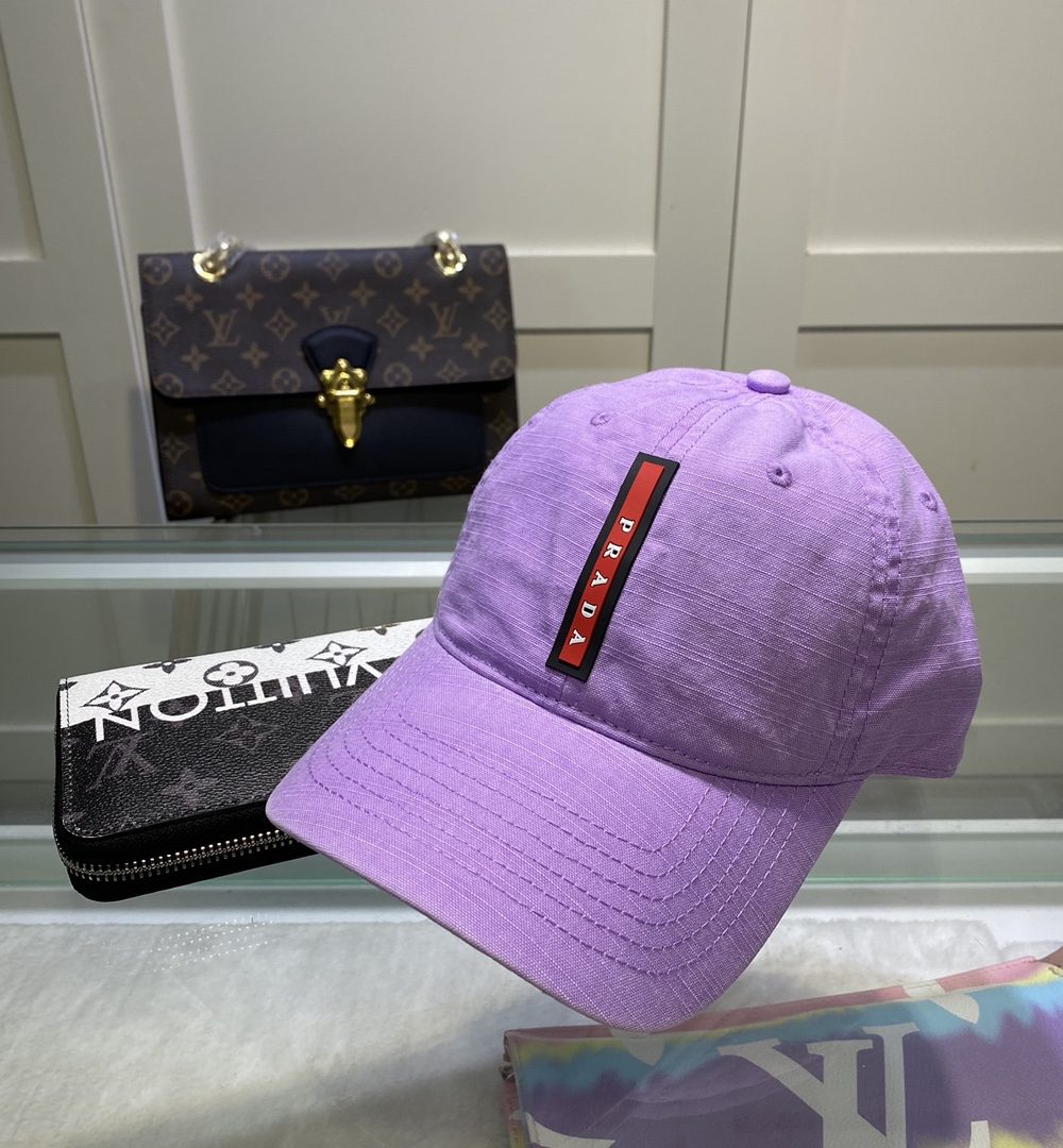 Prada Denim Baseball Cap Purple Prada Cap