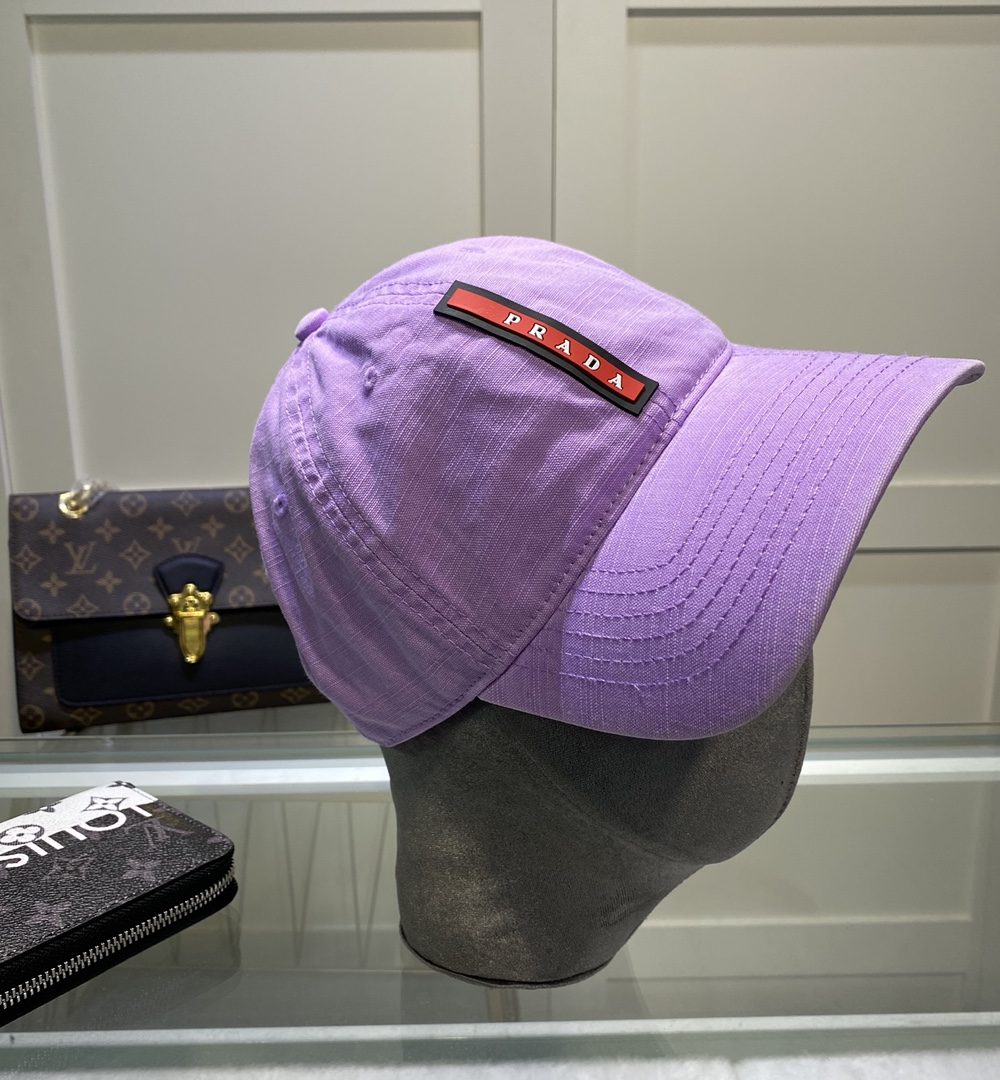 Prada Denim Baseball Cap Purple Prada Cap