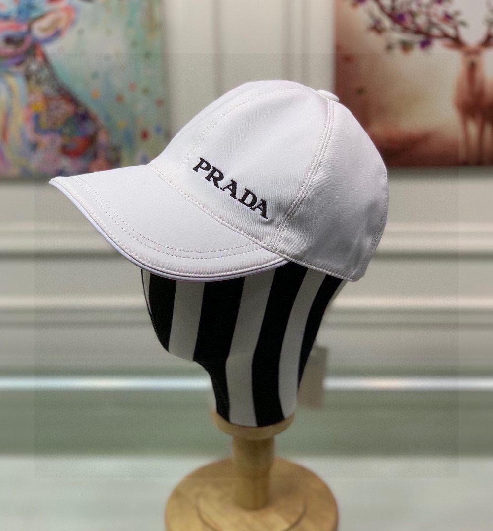 Prada Denim Baseball Cap White Prada Cap