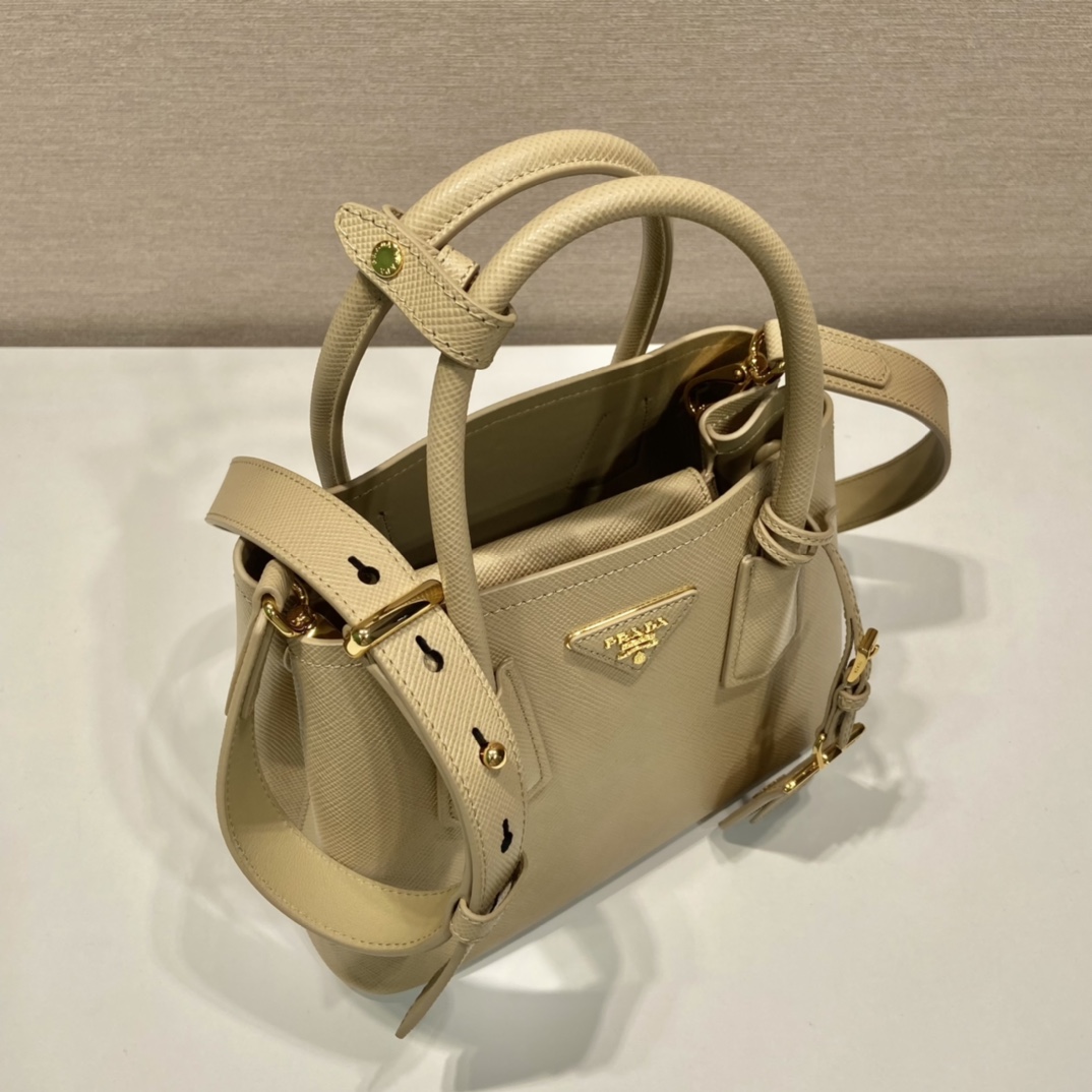 Prada Double Saffiano Mini Bag Beige For Women, Women's Bags 9.8in/25cm 1BG443_2A4A_F0036_V_XOO - Image 5