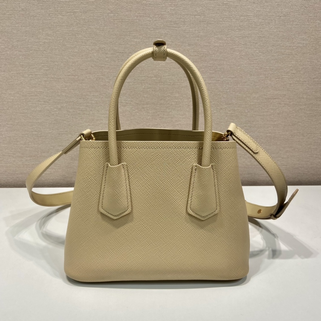 Prada Double Saffiano Mini Bag Beige For Women, Women's Bags 9.8in/25cm 1BG443_2A4A_F0036_V_XOO - Image 2