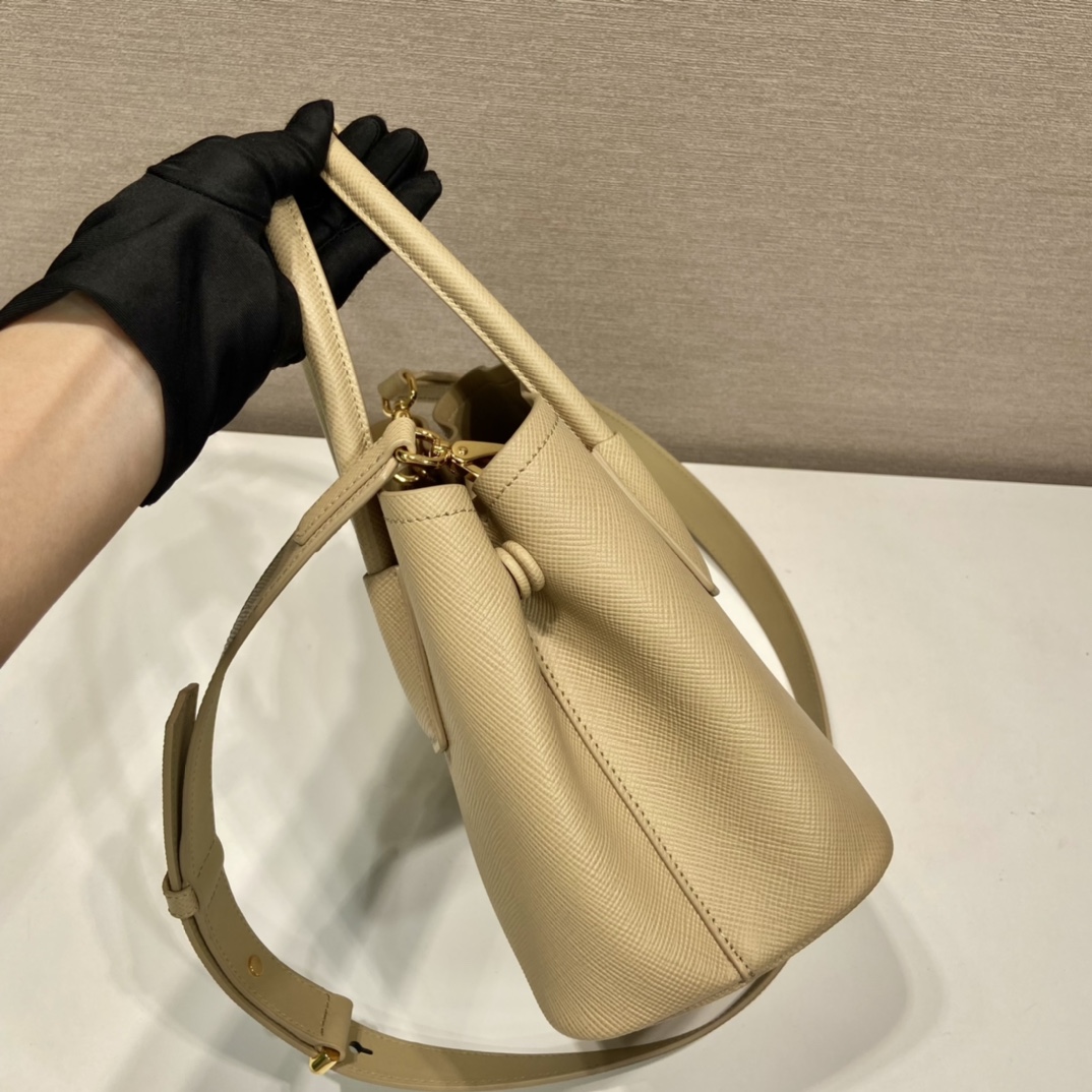 Prada Double Saffiano Mini Bag Beige For Women, Women's Bags 9.8in/25cm 1BG443_2A4A_F0036_V_XOO - Image 7