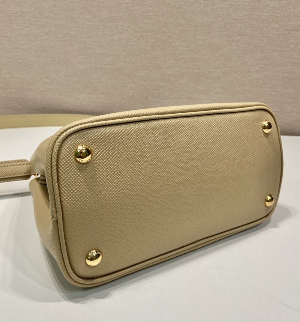 Prada Double Saffiano Mini Bag Beige For Women, Women's Bags 9.8in/25cm 1BG443_2A4A_F0036_V_XOO