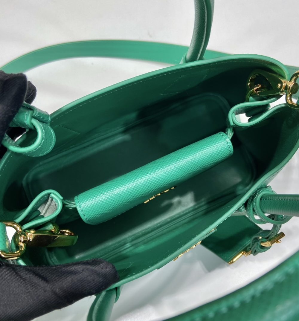 Prada Double Saffiano Mini Bag Black For Women, Women's Bags 9.8in/25cm 1BG443_2A4A_F0LJ4_V_XOO